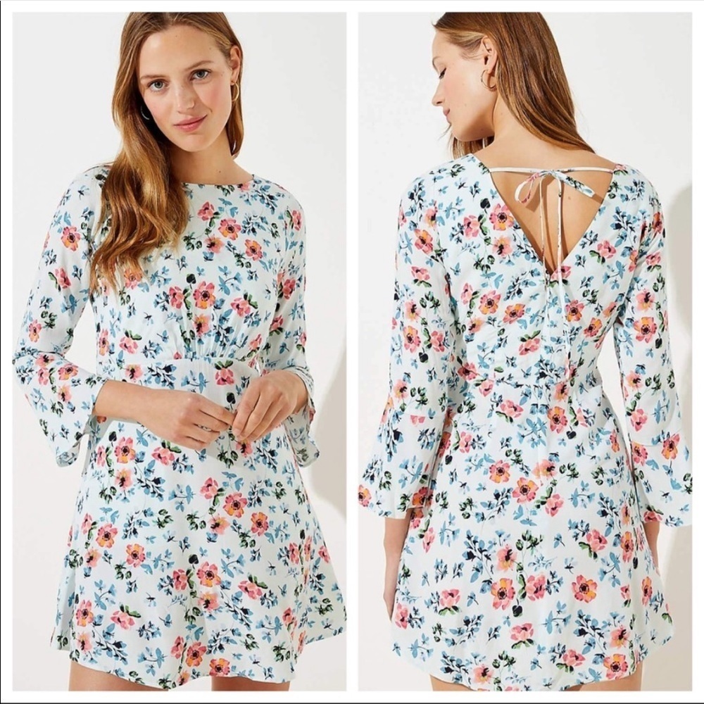 LOFT Tie Back Flower Dress